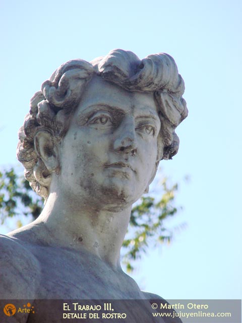 El Trabajo III, detalle del rostro