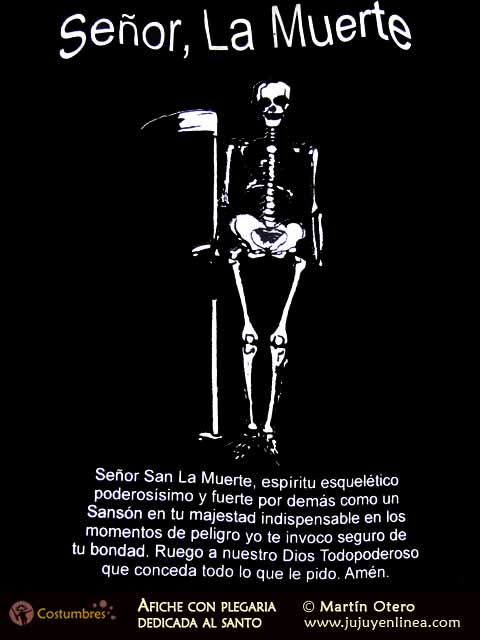 Afiche con plegaria dedicado al santo
