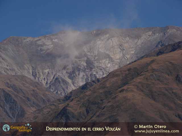 Desprendimientos en el cerro Volcán