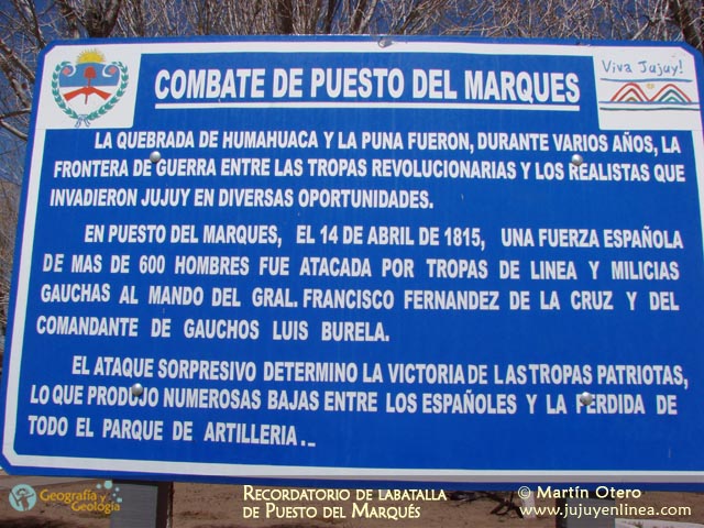 Recordatorio de Batalla de Puesto del Marqués