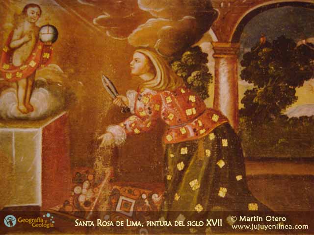 Santa Rosa de Lima, pintura del siglo XVII