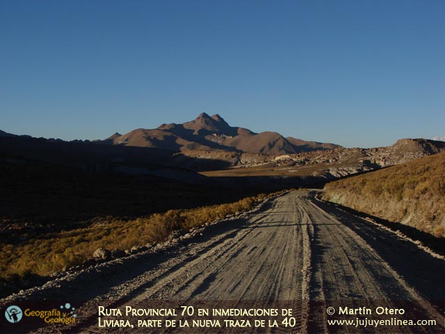 Ruta Provincial 70 en inmediaciones de Liviara, parte de la nueva traza de las 40