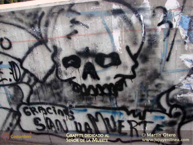 Graffiti dedicado al Señor de la Muerte