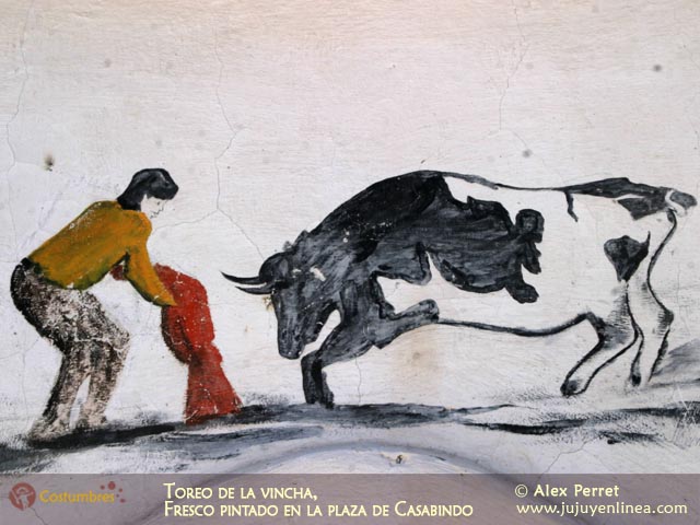 Toreo de la Vincha - Fresco pintado en la plaza de Casabindo